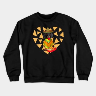 Cute Nacho Dachshund Dog Wiener Puppy Mexico Taco Valentine Crewneck Sweatshirt